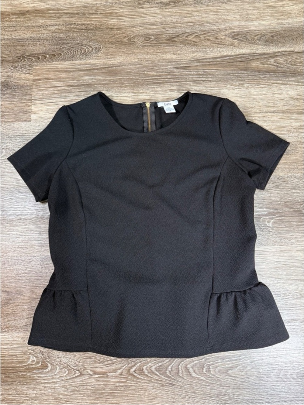 Banana Republic Black Peplum Short Sleeve Top